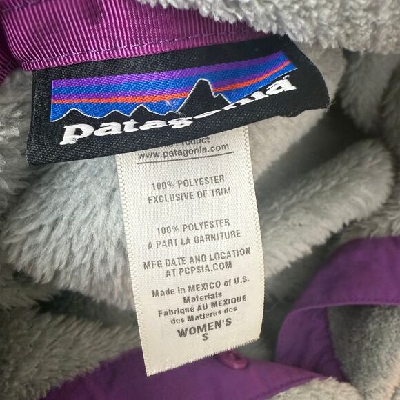 Patagonia Womens Fleece Retool Quarter Snap Gray/Purple Cozy Sweatshirt Small - Picture 11 of 12